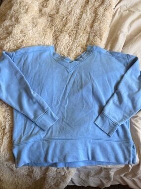 Men's Sky Blue V‑Neck Crewneck Sweater